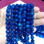 8mm Agate Beads Dark Blue Sheded 45 Pcs