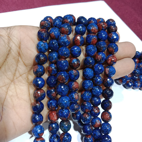 8mm Agate Beads Sheded Blue 45 Pcs