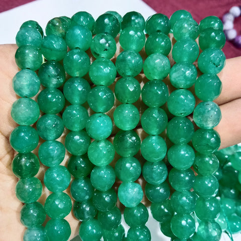 8mm Agate Beads Green Shaded 45 Pcs