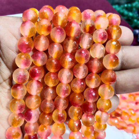 8mm Agate Beads Multi Shaded 45 Pcs