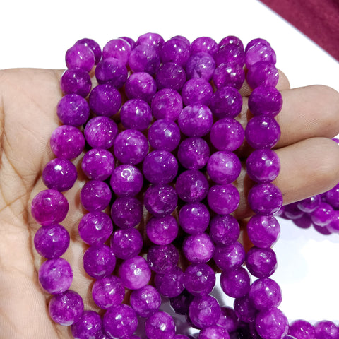 8mm Agate Beads Shaded Purple 45 Pcs