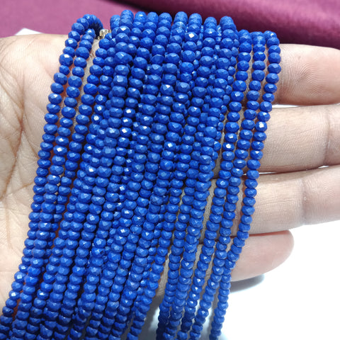 2mm Blue Opaque Dyde Crystal Beads