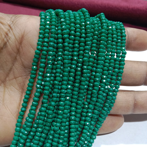 2mm Green Opaque Dyde Crystal Beads