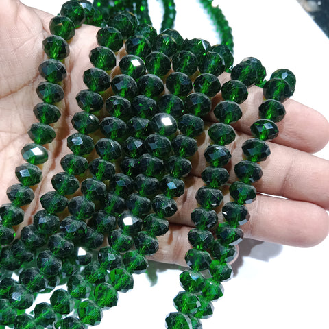 8mm Transparent Green Crystal Beads