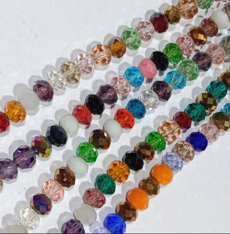 8mm Mix Transparent Crystal Beads