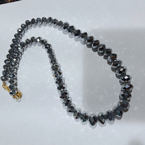 High Quality Gradation Silver Crystal Beads Mala