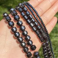 Cylinder Shape Fancy Hematite Beads
