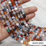 Multi Colour Round Plan 6mm Agate Beads 60 Beads