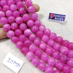 Sheded  Dark pink 10mm Plan Agate Beads 1 string