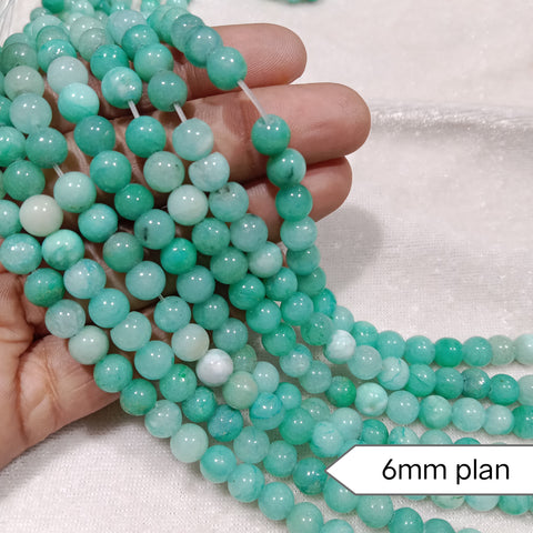 Sheded Pista Colour Round Plan 6mm Agate Beads 60 Beads