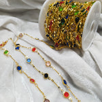 Shine Beads Multi color Gunthan beaded chain 1 MTR