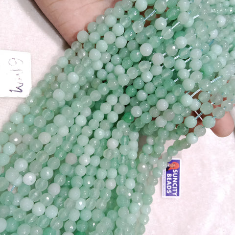 Sheded Pista Green 6mm Agate beads 1 string