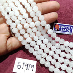 White Colour Round Plan 6mm Agate Beads 60 Beads