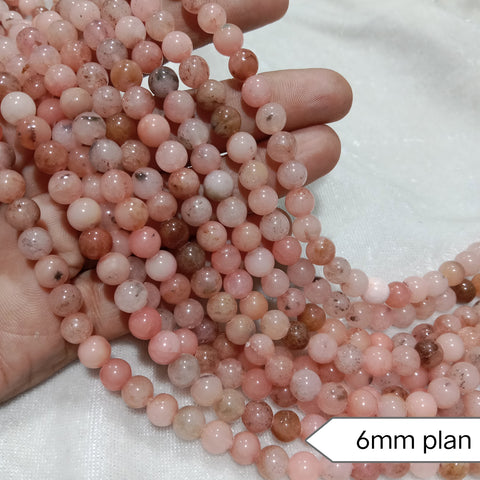 Sheded Peach Round Plan 6mm Agate Beads 60 Beads