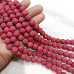 Lava beads red colour 8mm size 1 string