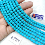 Firozi 6mm Agate beads 1 string