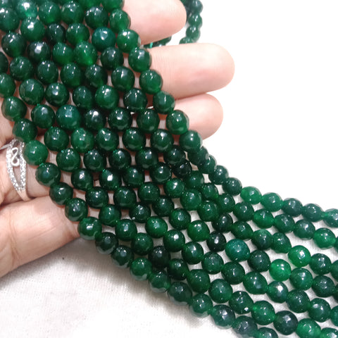 Dark Green 6mm Agate beads 1 string