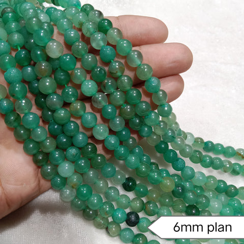 Sheded Green Plan Round 6mm Agate Beads 60 Beads