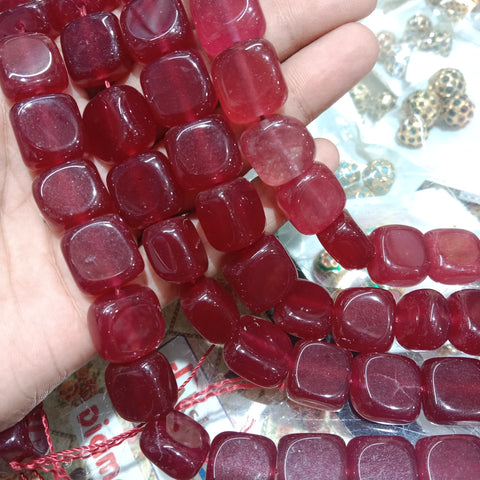 Flat Tablet stone beads 1 string