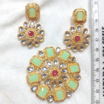 High quality kundan pendant set with earings