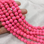 Lava beads Pink 8mm size 1 string