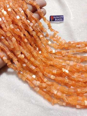 High Quality  Fancy Monalisa Uncut Shape Beads 1 String Light Orange Colour
