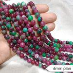 Sheded Wine plan Round 6mm Agate Beads 60 Beads