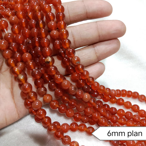 Sheded Dark Orange Plan Round 6mm Agate Beads 60 Beads