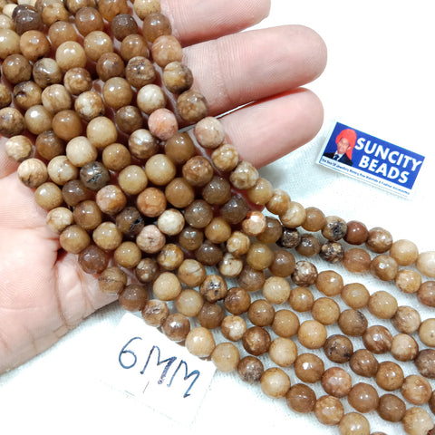 Sheded Brown 6mm Agate beads 1 string