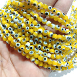 Evil Eye Beads 4mm Size 1 String Yellow Colour