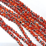 Evil Eye Beads 4mm Size 1 String Red Colour