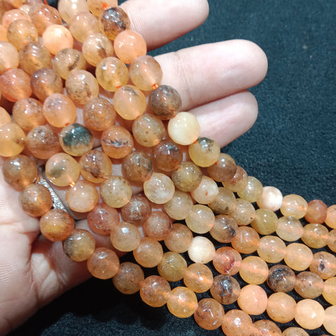 8mm Agate Beads Multi Orange 45pcs