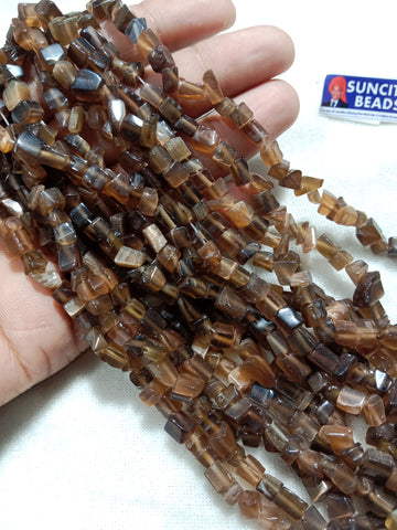 High Quality  Fancy Monalisa Uncut Shape Beads 1 String Brown Colour