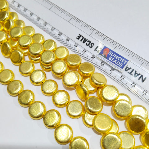 High Quality Brushed Brass Gold Beads 28 Pcs Approx