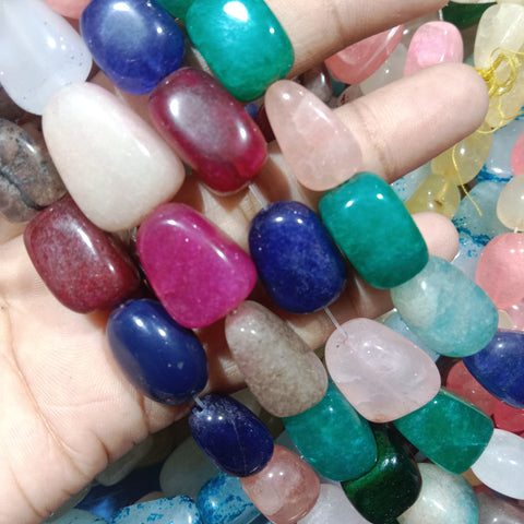 Multi Tumble  Stone Beads 1 String 20 pcs approx