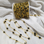 Black Shine Beads Gunthan beaded chain 1 MTR