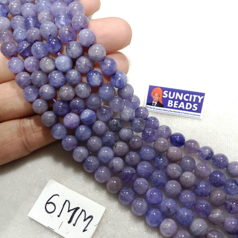 Sheded Purple Colour Round Plan 6mm Agate Beads 60 Beads