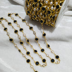 Black Shine Beads Pearl Gunthan beaded chain 1 MTR