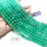 Light Green Round Plan 6mm Agate Beads 60 Beads