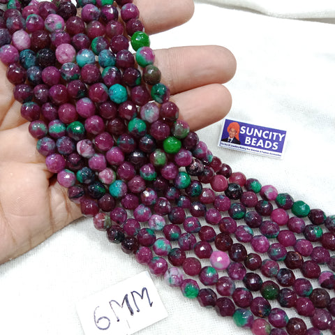 Dark Sheded Wine 6mm Agate beads 1 string