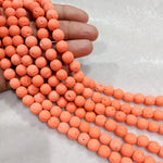 Lava beads Light orange colour 8mm size 1 string