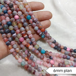 Pink Multi Round plan 6mm Agate Beads 60 Beads