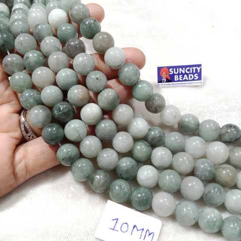 Light Shaded Gray 10mm Plan Agate Beads 1 string