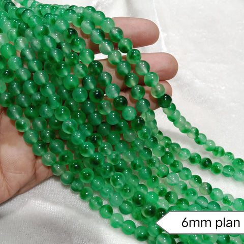 Sheded Light Green Plan Round 6mm Agate Beads 60 Beads