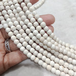 Opaque White 6mm Agate beads 1 string