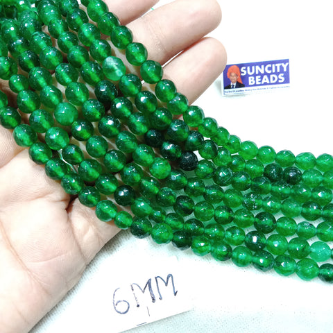 Sheded Green 6mm Agate beads 1 string