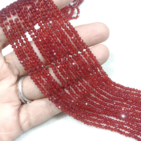 2mm Transparent Red Crystal Beads 1400 Pcs