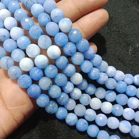 Agate beads 8mm light aqua blue