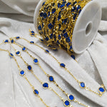 Blue Shine Beads Gunthan beaded chain 1 MTR