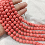 Lava beads carrots colour 8mm size 1 string